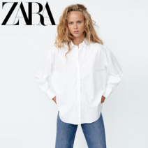 ZARA 여성 셔츠 캐주얼남방 긴소매 포플린 블라우스 와이셔츠 2179790 250
