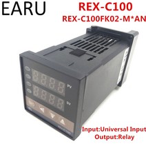측정기기 1pc REX-C100 REX-C100FK02-M * AN 디지털 PID 온도 제어 컨트롤러 릴레이 출력 범용 K PT100 J, 한개옵션0