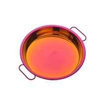 손잡이 레스토랑 트레이 케이크 접시 주방 부엌을위한 스테인레스 스틸 팬 집 만들기 찐 쌀 트레이 콜드 국수 플레이트, 마법의 빨간색, 작은