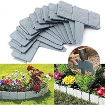 유럽풍 화단 정원 펜스 텃밭 경계 가드 10pcs 돌 효과 잔디 테두리 플라스틱 식물 테두리 풍경 보도 테두리 장식, 10개