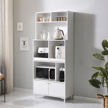 이케아 렌지대 전자 렌지 틈새 수납장 주방 선반 거치대 전기 오븐 밥솥 에어프라이어 다이, 베르니아 800 렌지대 +상부장 세트, 화이트