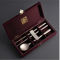 건강 방짜유기 수저 1벌 A형 B형 수저 젓가락 방짜수저받침 1인용 방짜 유기 전통 민자 명품 건강 수저 외국인 VIP 선물세트 답례품, B타입: 수저+젓가락+방짜수저받침