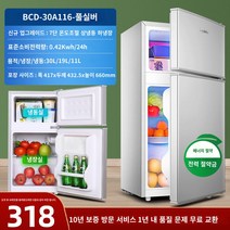 미니냉장고 rongshida 소형 냉장고 흰색 단일 -도어 첫 번째 클래스 소형 미니 냉장고 렌탈 하우스 기숙사 사무실 가정용 냉장고, 2- 도어 실버 30A116 첫 번째 에너지 효율 5