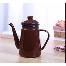 법랑 범랑 코스트코 빨간냄비 양수 편수 독일 수입 인덕션1.1L 에나멜 차 주전자 레트로 스타일 식품 학년 차 주전자 차 커피 밥솥 가스 스토브 범용 가정용 주전자, 1.1L, C