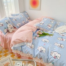 어스 원더 랜드 동물 시리즈 침대 시트 세트 --침대 시트+이불 커버+베개 커버