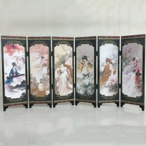 공간분리 인테리어 파티션 이동식 철제 사무실 칸막이 접이식 침대 가림막 예쁜 원목 가벽 장식 벽 디바이더 스크린 아트 데칼 주방 나무 중국어 접는 디바이더 패널 룸 룸 스크린, 5명의 여성