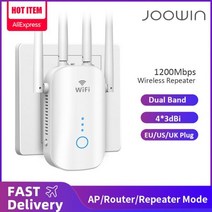 lte라우터 휴대용 와이파이 라우터 포켓파이 1200mbps 듀얼 밴드 2.4gamp5ghz 무선 익스텐더 802.11ac wifi 리피터 강력한 wi-fi 장거리 wlan, EU Plug_WHITE