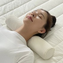 집콕 경추베개 거북목 일자목 목디스크 수건 경추목베개, 메밀 피그먼트 크림베이지, 1개