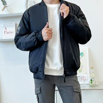 남성 패딩 항공점퍼 블랙 1P 블루종 커플 아우터 점퍼