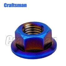 Craftsman-티타늄 너트 Ti M5 M6 M8 M10 M12 M14 오토바이 자전거 플랜지 나사 볼트, 04 Burning Blue_11 M6
