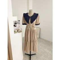 허니제이 / 밧키 빅카라 프릴 반팔 롱 원피스(2color)