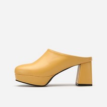 [ 선미 착용] 라운드 토 가보시 슬리퍼 뮬 412223010 (7cm/3colors)
