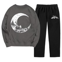 쭈리 트레이닝 세트 오버핏 맨투맨 티셔츠 밴딩 팬츠 캠핑문 남녀공용