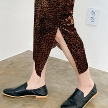 마롱패션 레오파드 스커트 롱 스 여성 트임