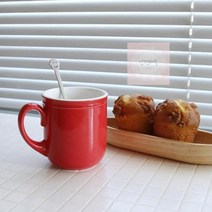 머그잔/머그컵/도자기컵/물잔/커피잔/핸드메이드머그/, 킴스라운드머그(중)(레드)
