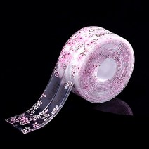 실크 벽지 테이프 방열 청 박스 자국안남는 종이 보양 장판 무소음 끈적임없는 천막 보수 우레탄 얇은양면 덕트 방부제 방수 누수주방 싱크 씰링 욕실 화장실 용 자체 접착 틈새 벽, 꽃 3.8x320cm