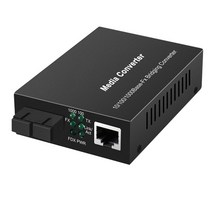 1GB 멀티 모드 SC 트랜시버 1000m RJ45 ~ 1000base-LX가 내장 된 기가비트 이더넷 섬유 미디어 컨버터, 검정, 하나