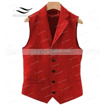 하객룩 비즈니스 남성 정장 조끼 옷깃 v넥 울 헤링본 캐주얼 신사 회색 재킷 결혼식용 신랑 들러리