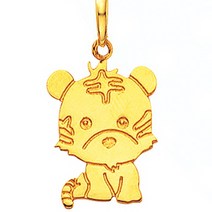 14K 미아방지목걸이 체인포함 귀요미호랑이 돌선물 아기백일선물 호랑이 BP625, 단품