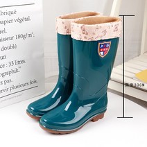 사계절 레인부츠 여자 미드컷 시니어 방수 미끄럼 방지 면 주방 작업 보온 장화-25537