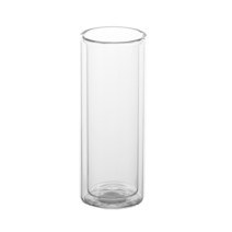 썸띵 이중 유리 아이스커피 슬림 일자 컵 꽃차 티 홍차 과일차 에이드 홈 카페 라떼 잔 300ml, 1개