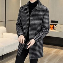정장 남성반코트 남자 모직 싱글 캐주얼 하프코트