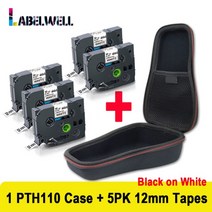 라벨기 라벨프린터 labelwell eva hard case 적당한 형제 pt-h110 pth110 231 label maker for travel bag Carrying, 1케이스 5팩 7세트