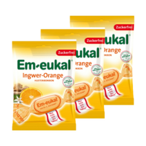 엠오이칼 허브사탕 목캔디 생강+오렌지 75g (무설탕) X 3개 / Em-eukal Bonbons