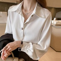 레트로 타자기 2023 화이트 셔츠 가을 최신 패션과 패셔너블 한 디자인 센스 긴팔 여성 상의 보터밍 쉬, 02 2_04 XXL