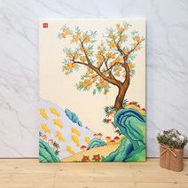 나봄갤러리 감나무와 불로초 감그림 감나무 액자, 5.캔버스 액자