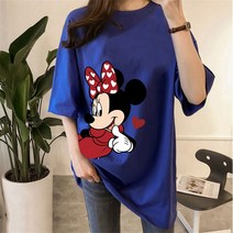 손드르 여자 미키 애정미니마우스 큰 사이즈 오버사이즈 박시 반팔 티(M-5XL)