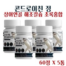 리얼 콘드로이친 600 mg 식약처 해썹 인증 관절엔 콘드로이친 정 곱 상어 연골 콘드로이친 분말 알약 효능 초록입홍합 우슬 해조칼슘 보스웰리아 함유 정제, 5달분 {사은품알약케이스)