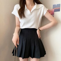 [레티고] 반팔 카라 니트 티셔츠