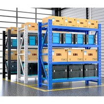 물류 선반 대용량 보관 창고 조립식 철제 대형 4단 적재 배대지, 200x60x200, 블랙 서브