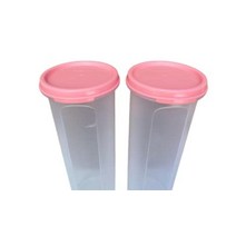 Tupperware 모듈러 메이트 라운드 #4 컨테이너 890ml 핑크 플랫 씰 2개 세트