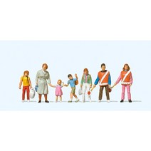 Preiser 10344 디오라마 미니어처 테라리움 횡단보도 건너는 아이들 7명 세트 사람 피규어 모형