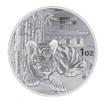 [케이민트] 불리온 실버 코인(타이거불리온) 2021 1oz Korean Tiger Ag999 Silver Coin