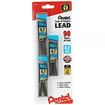 Pentel 슈퍼 하이 폴리머 샤프심 리필(0.7mm) 미디엄 HB 90개(C27BPHB3-K6)