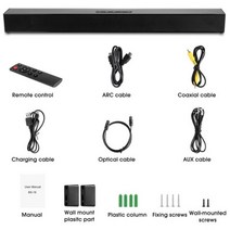 40W 블루투스 TV 사운드 바 HiFi 서라운드 스피커 무선 홈 시어터 지원 광학 HDMI-삼성 tv와 호환 가능, 01 BS-18