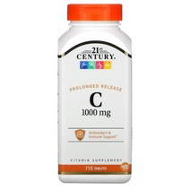 21st Century 비타민 C 1000 아스코르빈산 110정, 1000 mg