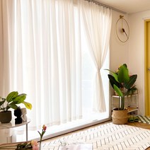 똑소녀 작은창 커튼 바란스 쉬폰 찰랑 나비주름B 150x180