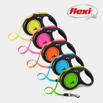 플렉시 뉴 클래식 네온 자동줄 리드줄 테이프 타입 S/M 소형견 중형견 대형견 Flexi 리쉬, 핑크
