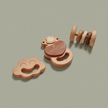 숲소리 NEW딸랑이세트 원목 장난감 -인증, 2) 기본패치(배송메시지 문구입력)