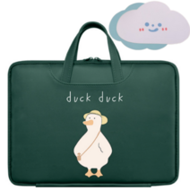 큐앤캐롯 귀여운 노트북 가방 캐릭터 방수 파우치, 소풍가는 오리