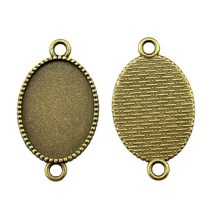 골동품 인테리어 수집용 10pcs 18x25mm 내부 크기 빈티지 청동 색 카메오 카보, 18x25mm-청동