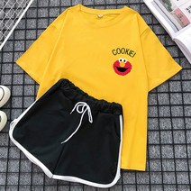 cs mall 여성 여름 반팔 티 반바지 트레이닝복 세트 ly254