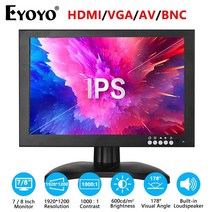 포터블모니터 커브드모니터 qhd모니터 보조모니터 듀얼모니터 Eyoyo 78 인치 hdmi lcd 모니터 휴대용 ips 스크린 디스플레이 hdmivgaavbnc 입력 pc 용 홈, 8 인치, 미국 플러그