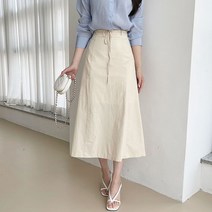 러블리아미에 / 아미에 /린넨 허리 끈 A라인 롱 스커트 5color