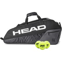 헤드 코어 6R 콤비 테니스 가방 더플백 블랙 그레이 레드 HEAD Core 6R Combi Tennis Racquet Bag, Black/Grey