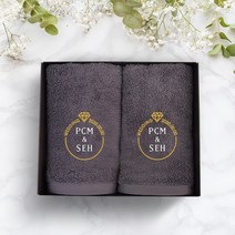 송월타올 결혼 결혼식 웨딩 답례품 수건 인쇄무료, 10. 30수 130g 여름 - 회색, 1개